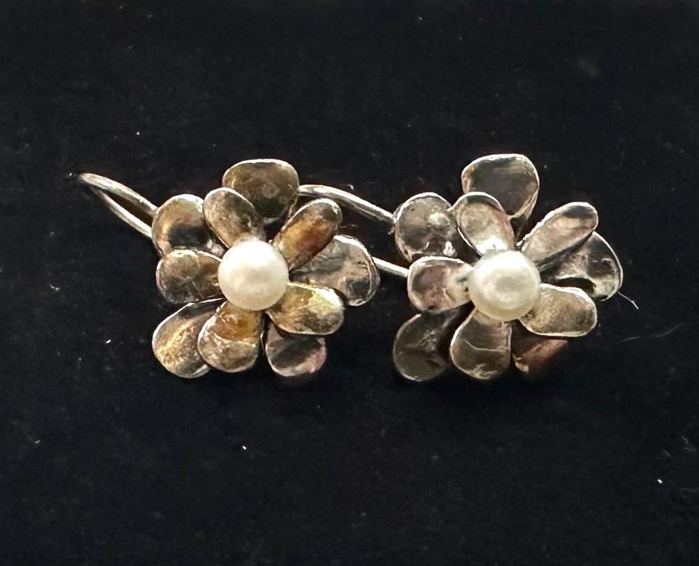 Vtg Flower Earrings MARKED ISRAEL SILPADA 925 Sterling Silver Jewelry Lot H