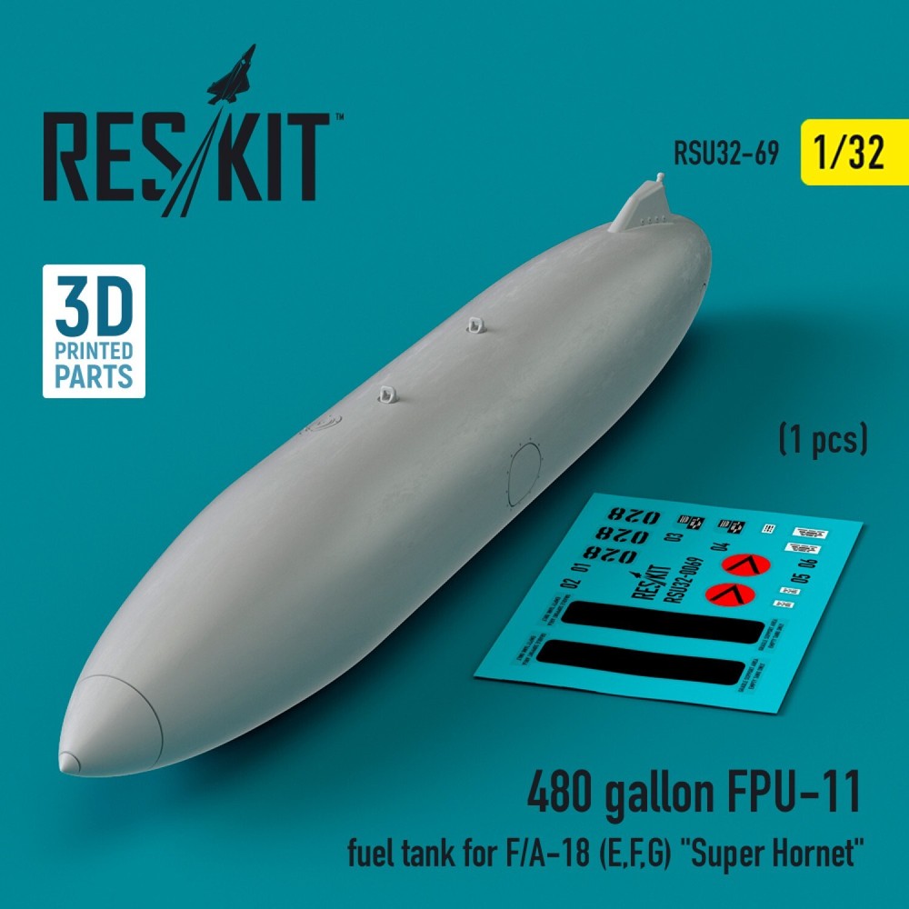 1:32 Scale 480-Gallon FPU-11 Fuel Tank for F/A-18 Super Hornet E/F/G Model - RSU32-0069