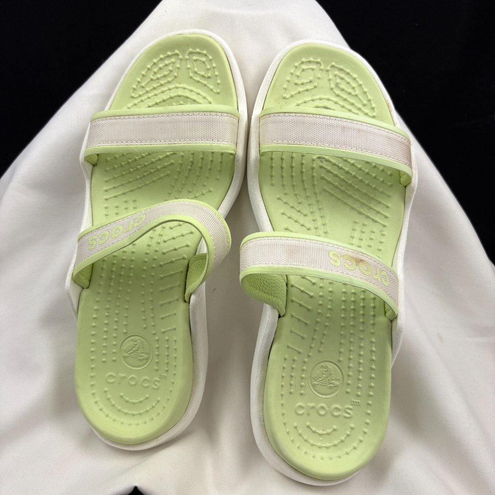 Crocs Womens Size 6 Lime Green Open Toe Slip On Slides Sandles