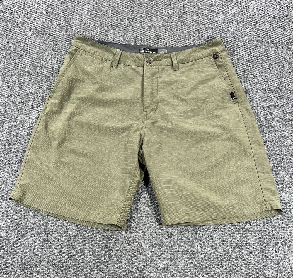 Quicksilver Amphibian Shorts Mens 31 Green Dry Flight Water Repellent Hybrid