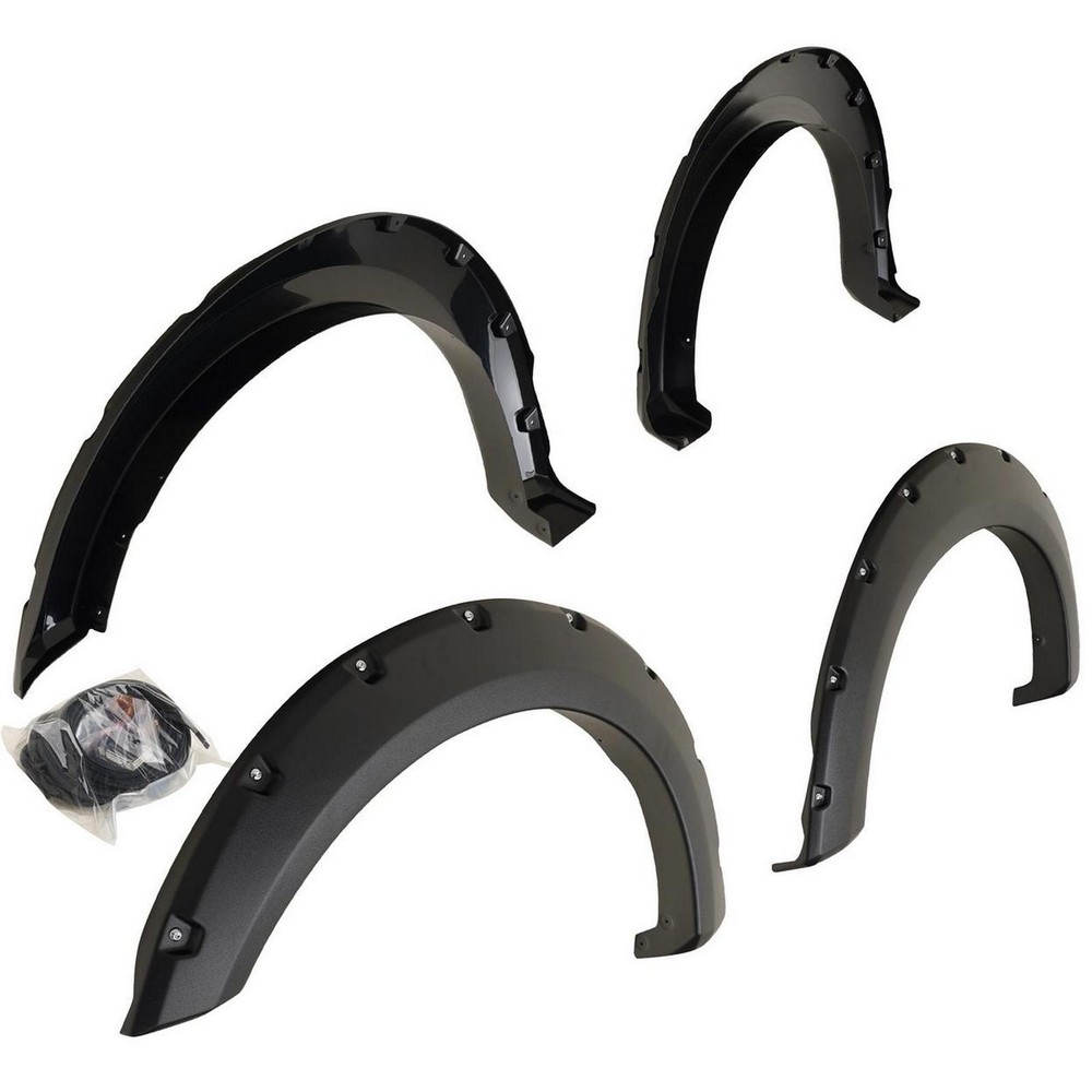 TrailFX Fender Flare - 2 In Tire Coverage Textured Black ABS Plastic Set of 4