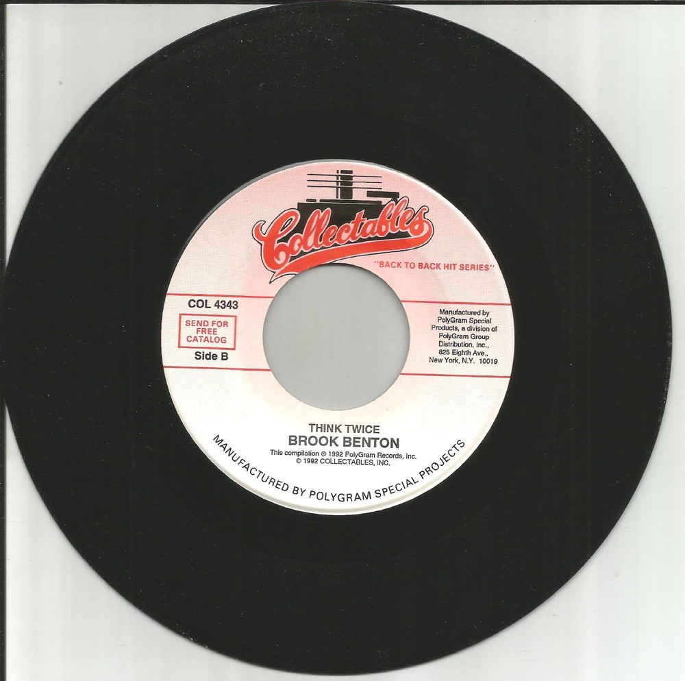BROOK BENTON Think Twice w/ LOU RAWLS A natural man LIMITED 7 INCH Vinyl MINT