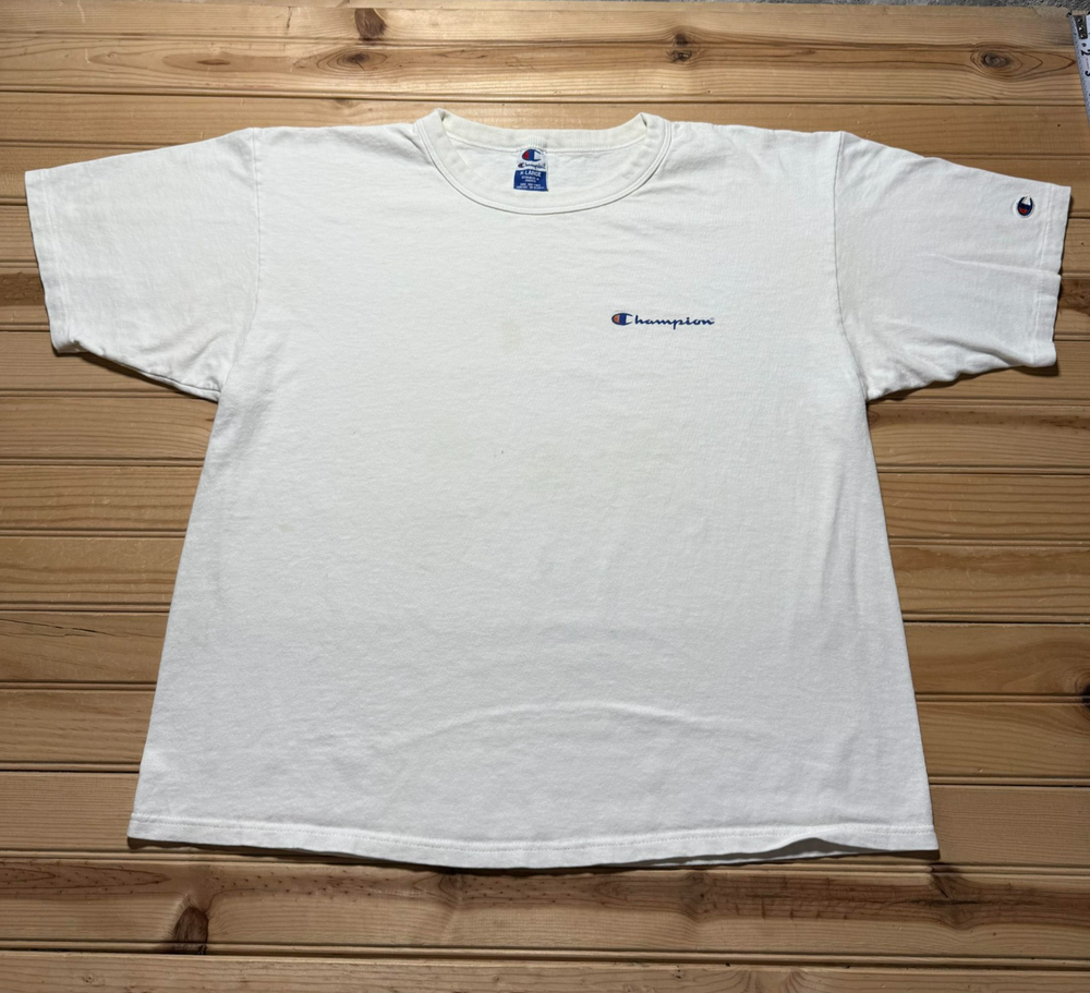 Vintage 90s Y2K Champion Script Logo Single Stitch Crewneck Shirt Men's Size XL