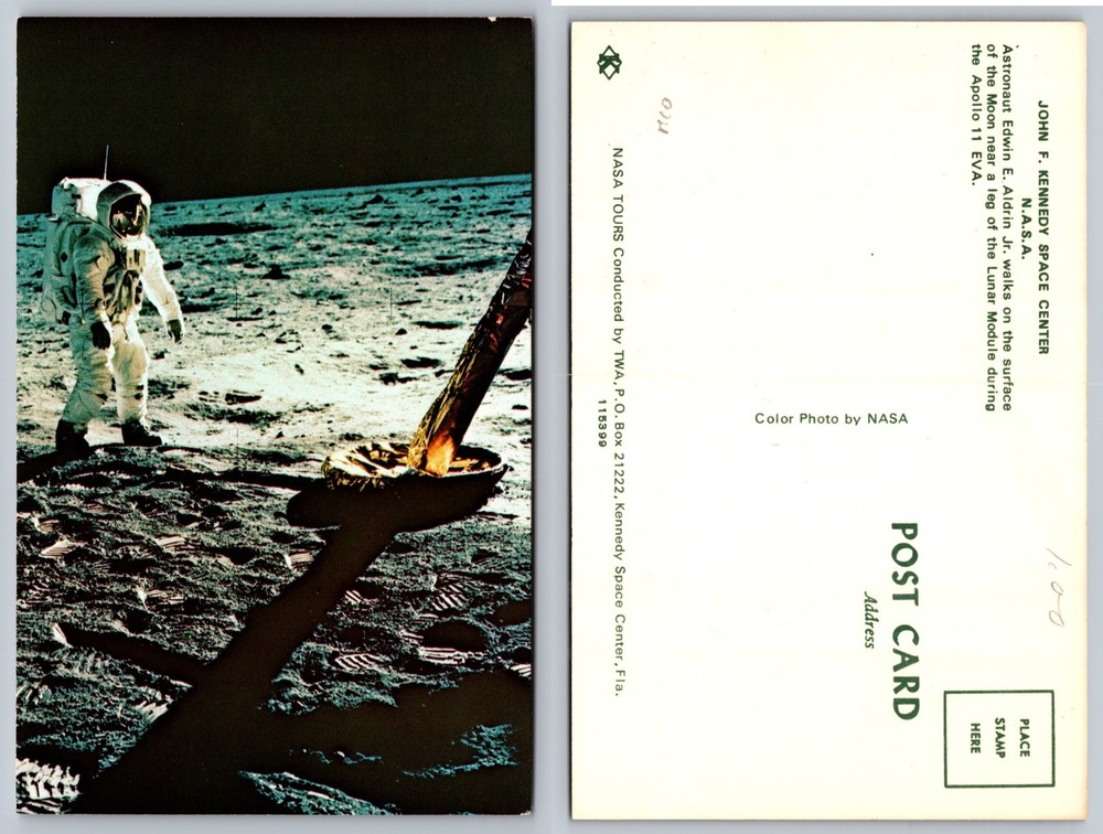 John F Kennedy Space Center Astronaut Moon Postcard
