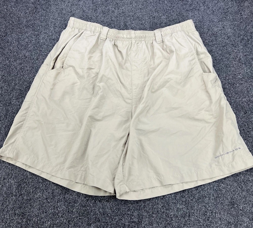 Columbia PFG Shorts Men’s Large Khaki Omnishade Fishing Nylon Short 8
