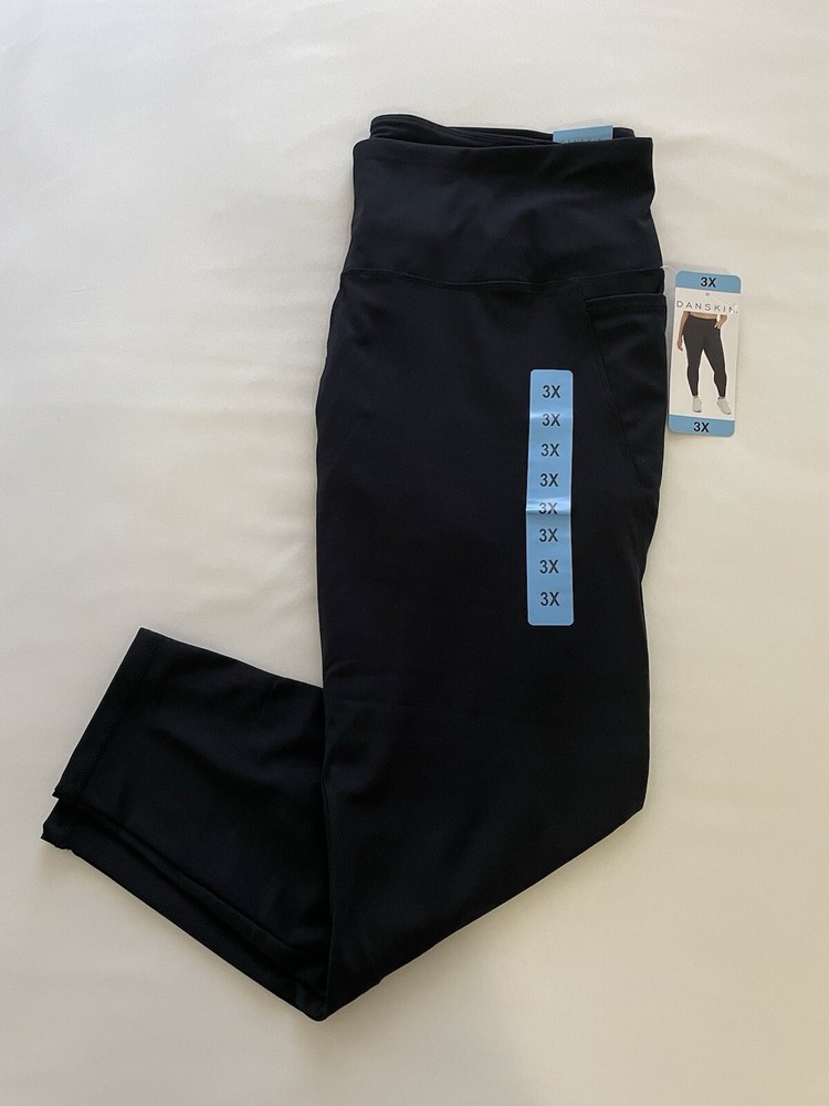 3X Danskin Women's Performance Legging With Side Pockets Black NEW