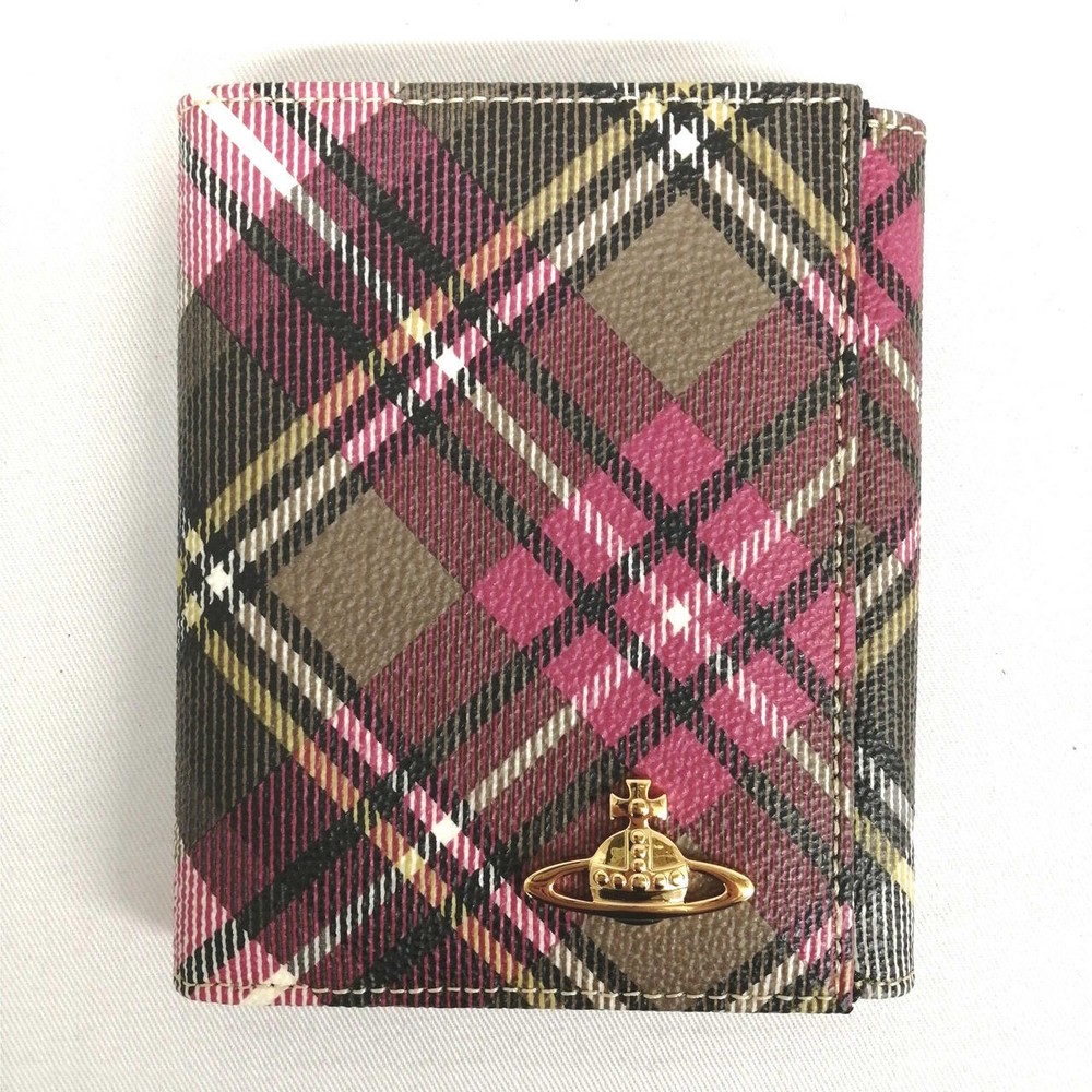 Vivienne Westwood Folded Wallet Tartan check PKR Women NM w/Box FS From Japan