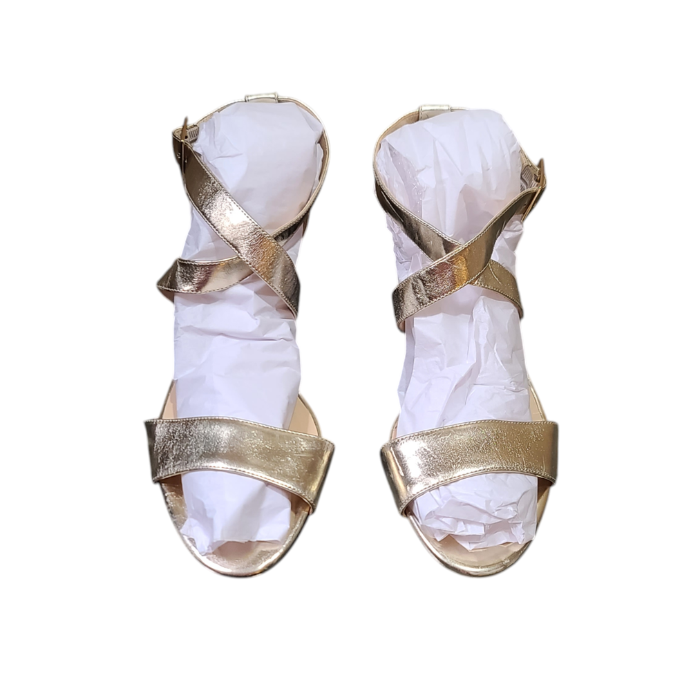 Jimmy Choo Gold Metallic Leather Gladiator Sandals 40EU/10US *See Description*