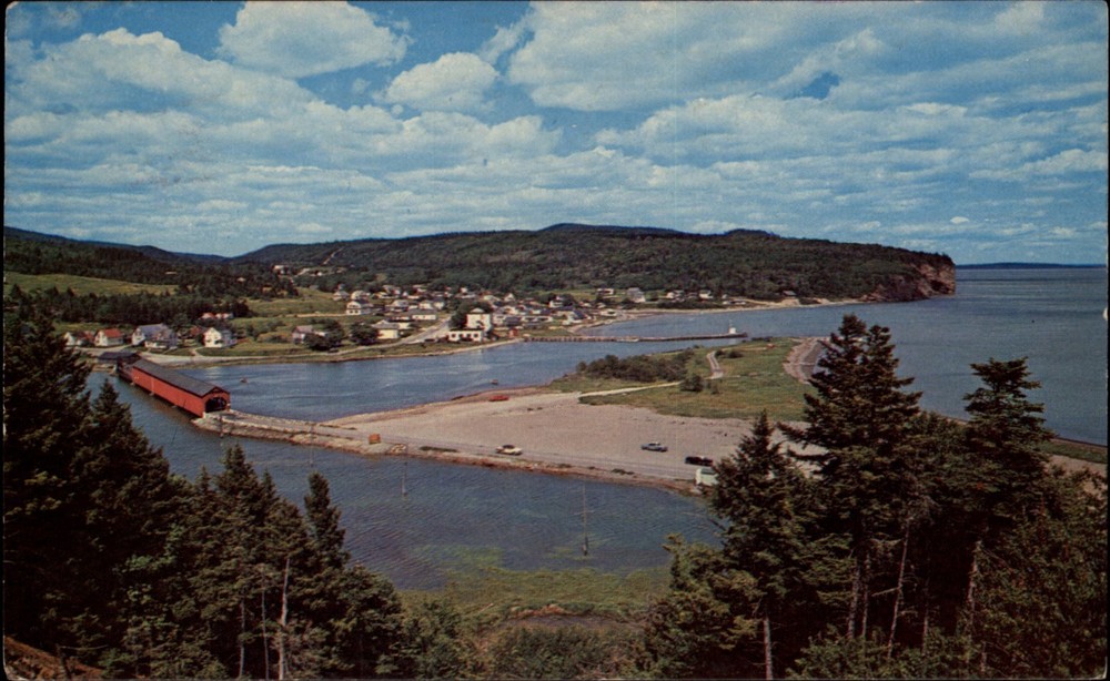 Covered Bridge Alma New Brunswick Canada vintage postcard s953