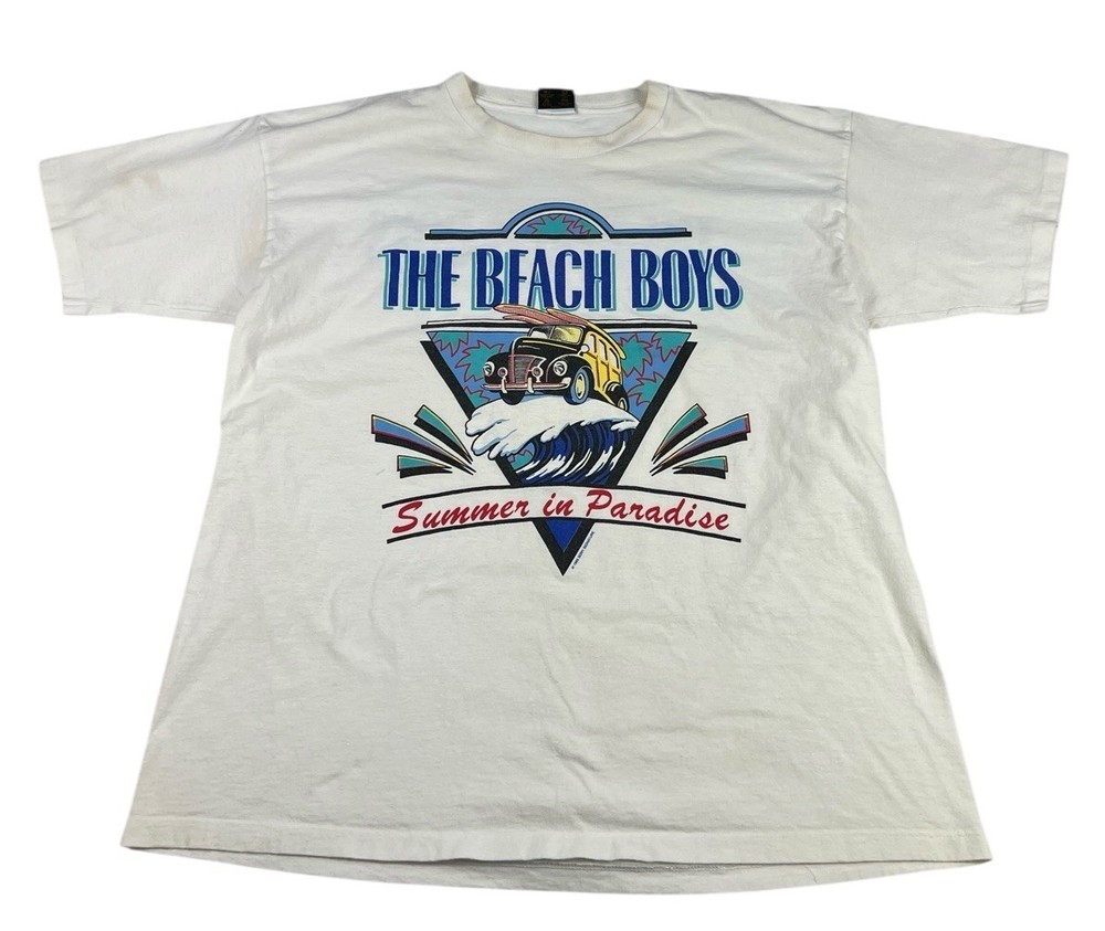 VTG 90s The Beach Boys Summer Paradise World Tour Double Sided T-Shirt XL 1995