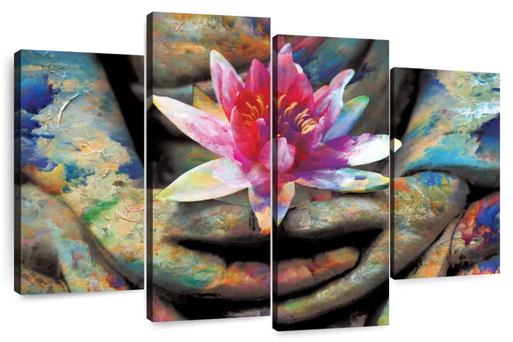 Lotus Flower In Hand Wall Art
