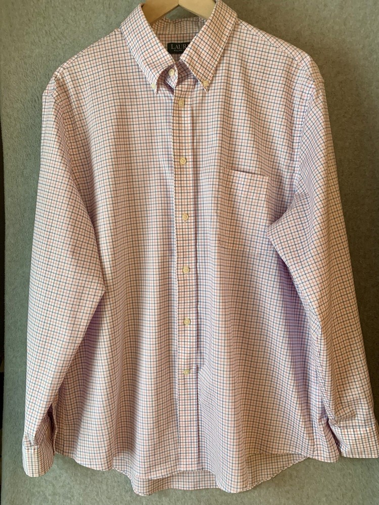 Lauren Ralph Lauren Mens Button Down Shirt  XL 17.5 34/35 Red White Blue