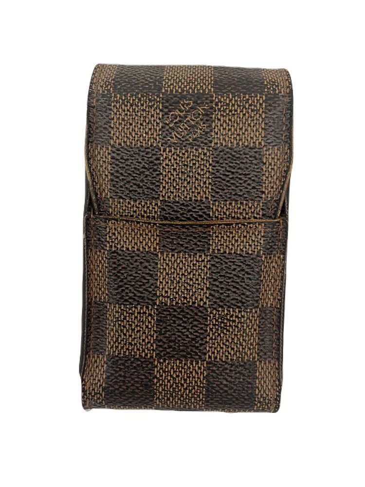 Louis Vuitton Damier Cigarette Case Leather Brown USED E0927-15