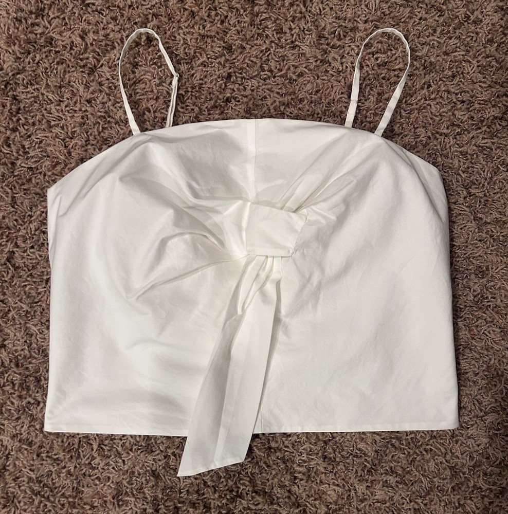 Guess White Cotton Tank Top Spaghetti Straps Sm