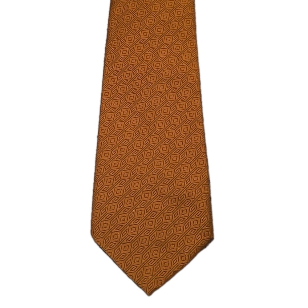 Vintage Towncraft Deluxe Tie Mens Brown Textured Geometric 70s Retro 4