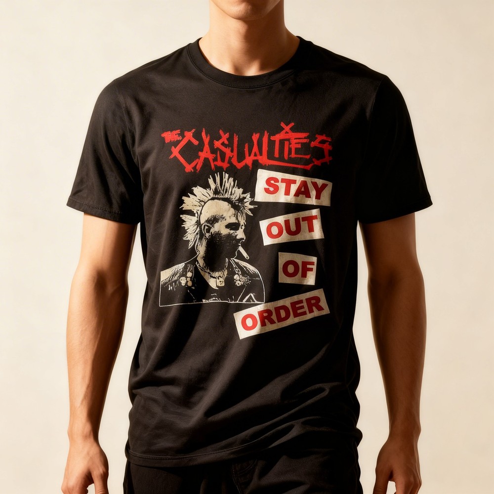 NEW The Casualties tee Short Sleeve Gift For Fan Black All Size Shirt