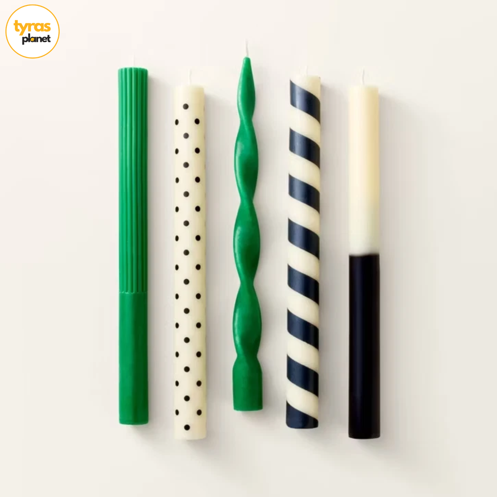 5ct Taper Candle Set - kate spade new york x Target - Black/Cream/Green