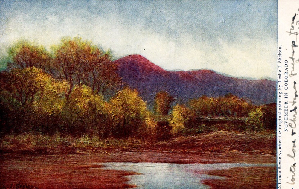Skelton's 1906 Colorado Scenery Painting Vintage November Postcard