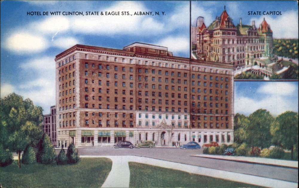 De Witt Clinton Hotel Albany New York vintage postcard q507