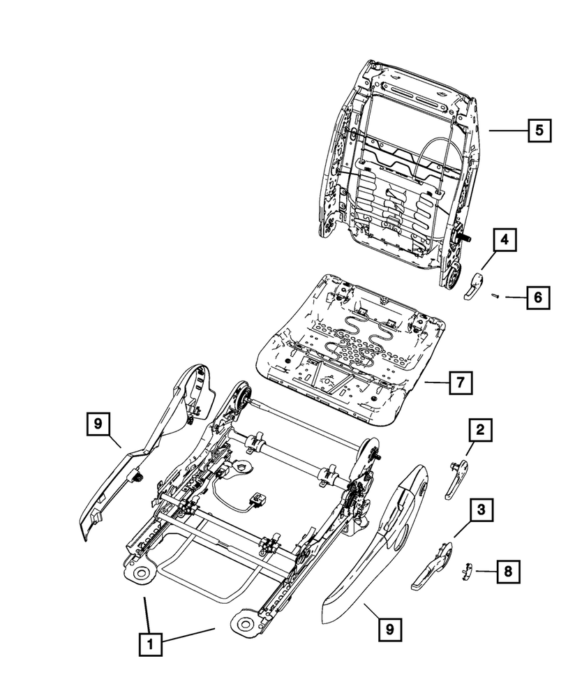 Genuine Mopar Front Seat Back Frame 4610145AA