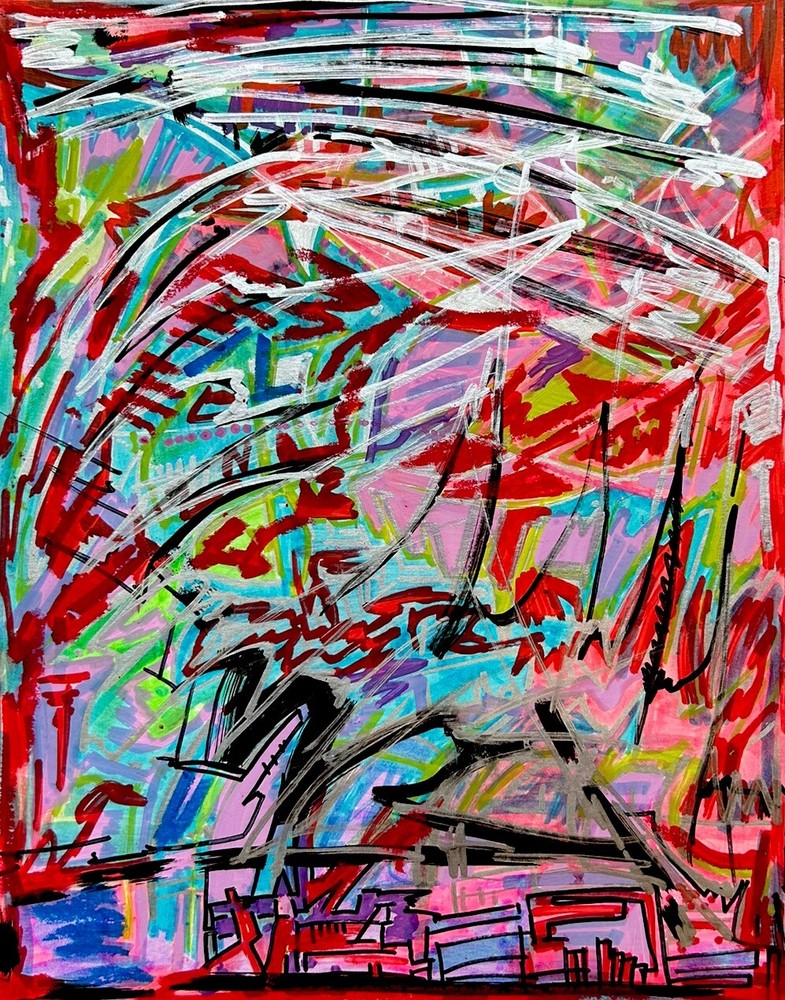 Modern Abstract Painting Graffiti Art Cubism Anime Cartoon Original Psychedelic-image