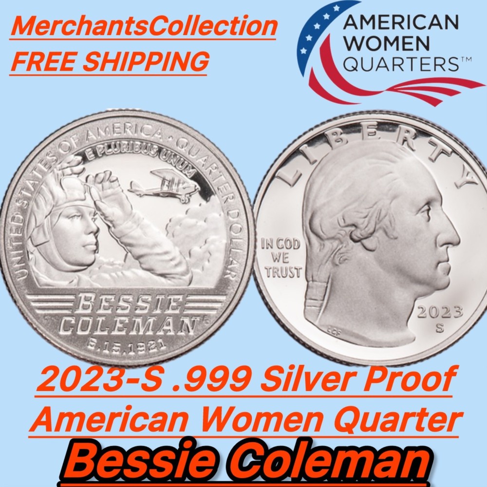 2023 S Bessie Coleman American Women Quarter Choice Proof .999 Silver