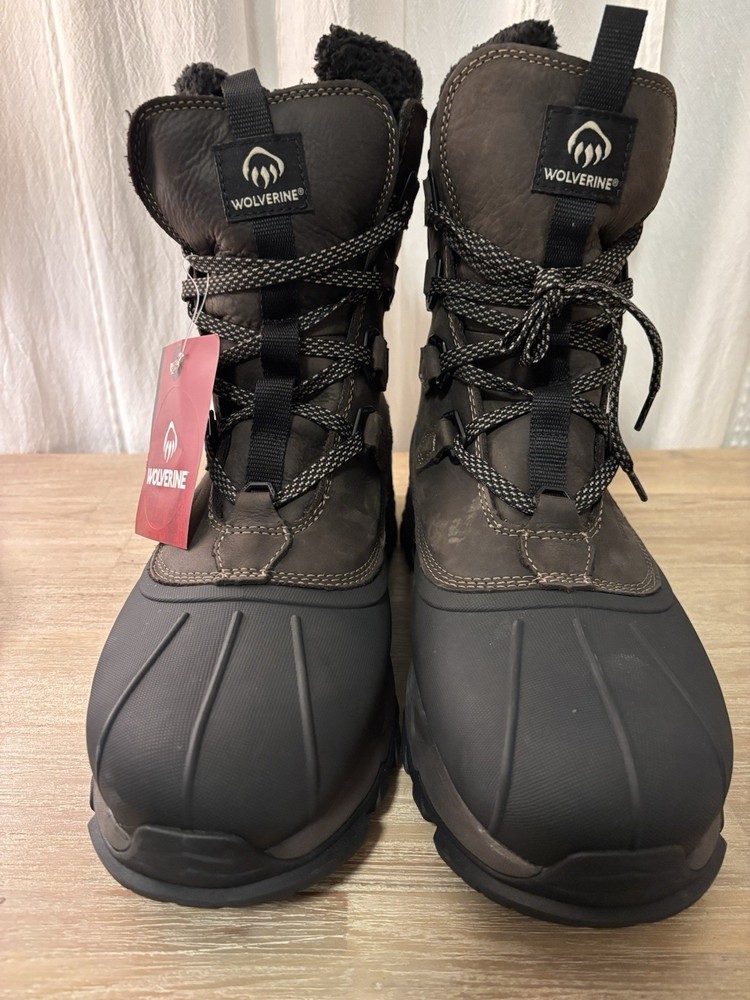 Wolverine Glacier Arctic 8” Boots 12 Cognac Insulated 400G Winter Vibram W880313