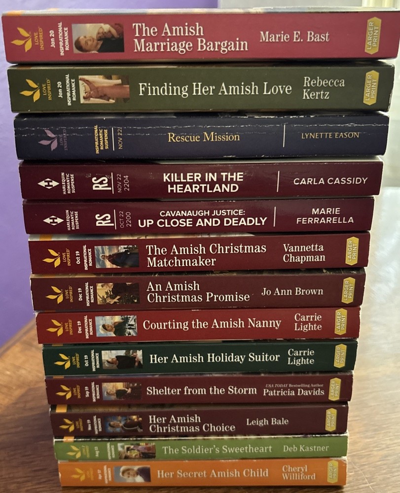 LOVE Inspired ROMANCE Lot OF 13 Larger PRINT PAPERBACK Books Suspense