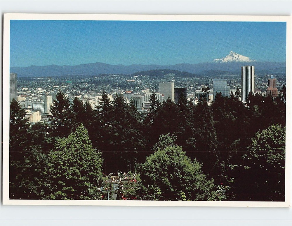 Postcard Panoramic View of City Japanese Garden Portland Oregon USA