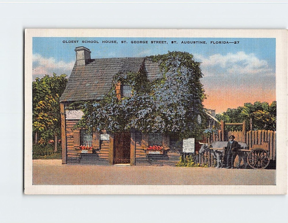 Postcard Oldest School House St. George Street St. Augustine Florida USA