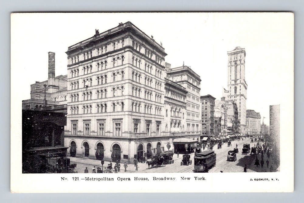 New York City NY Metropolitan Opera House At Broadway, Vintage Postcard Postal