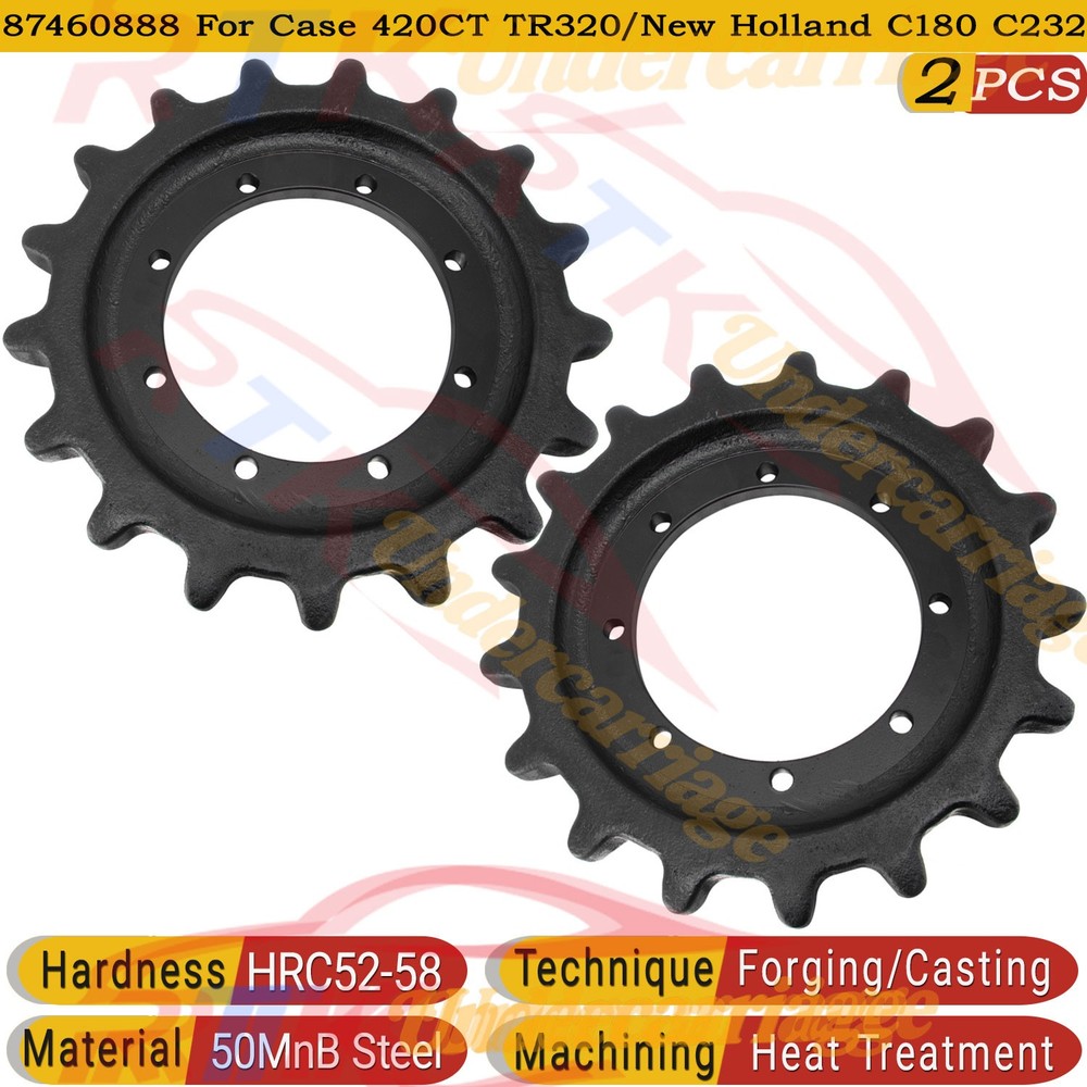 8 Hole 17 Teeth Drive Sprocket fits New Holland C178 LT185 Case TV380 420CT 2pcs