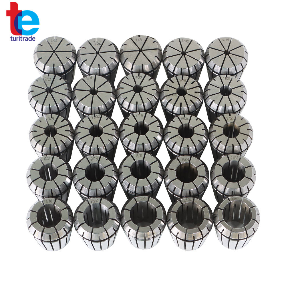25 Pack Collet Set ER32 Collet Chuck 1/16 inch-3/4 inch Holder Spring Collet Set
