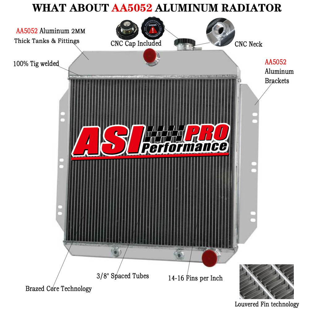 4 ROW ALUMINUM RADIATOR FOR 60~1962 CHEVY C/K Series C10/C20/C30 PICKUP I6/ V8