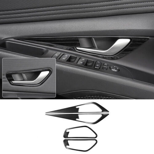 For Hyundai Elantra 2021-2023 Black Steel Interior Door Handle Panel Cover Trims