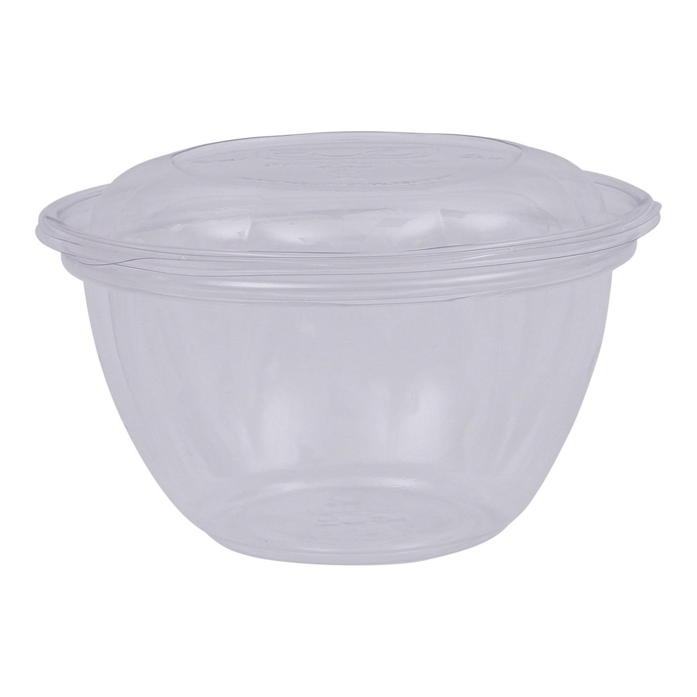 Compostable Clear PLA Plastic 18oz Salad Bowl With Lid, Case of 150, Grab 'n'...