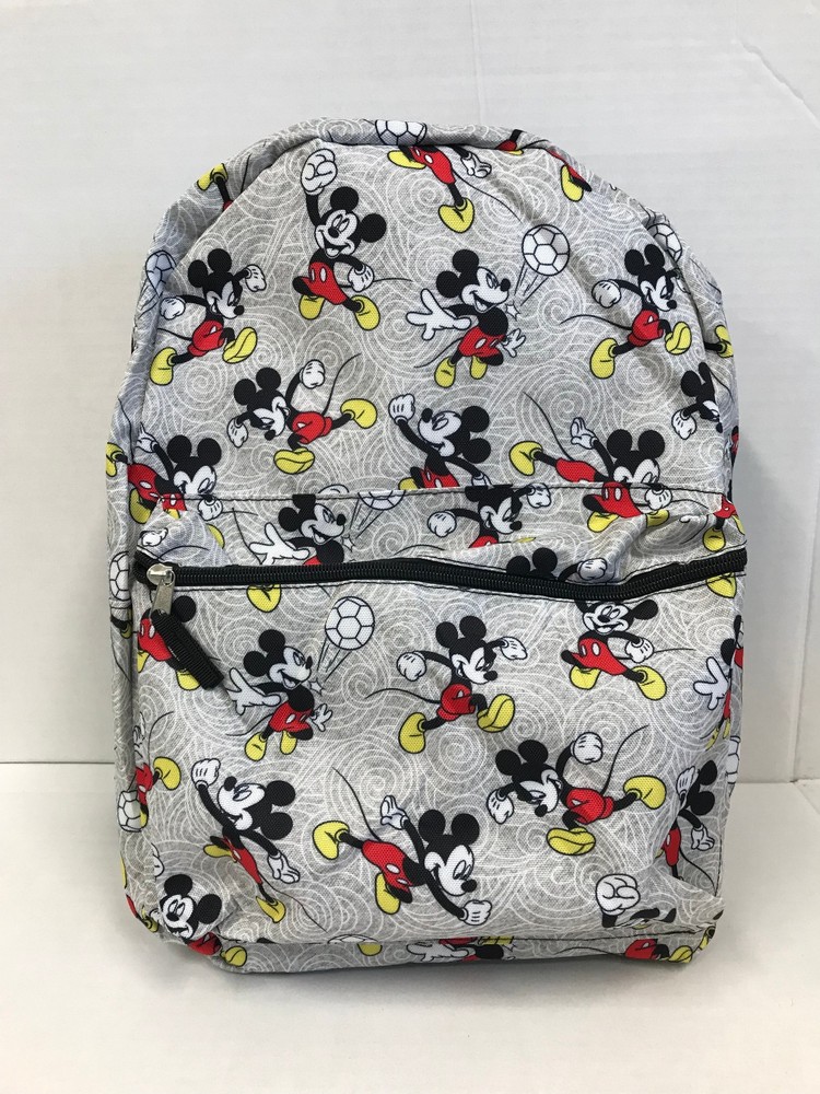 Large Backpack - Disney - Mickey Mouse Allover Gray 16