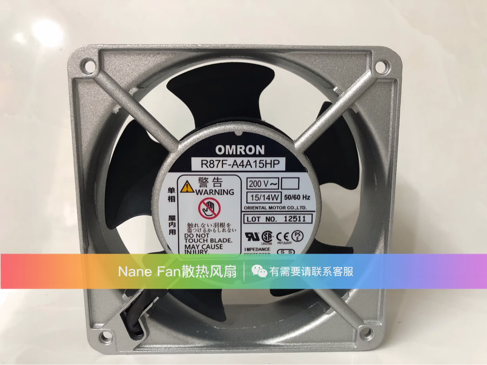 1 PCS  OMRON Fan R87F-A4A15HP AC 200V 12CM   Aluminum frame cooling fan /