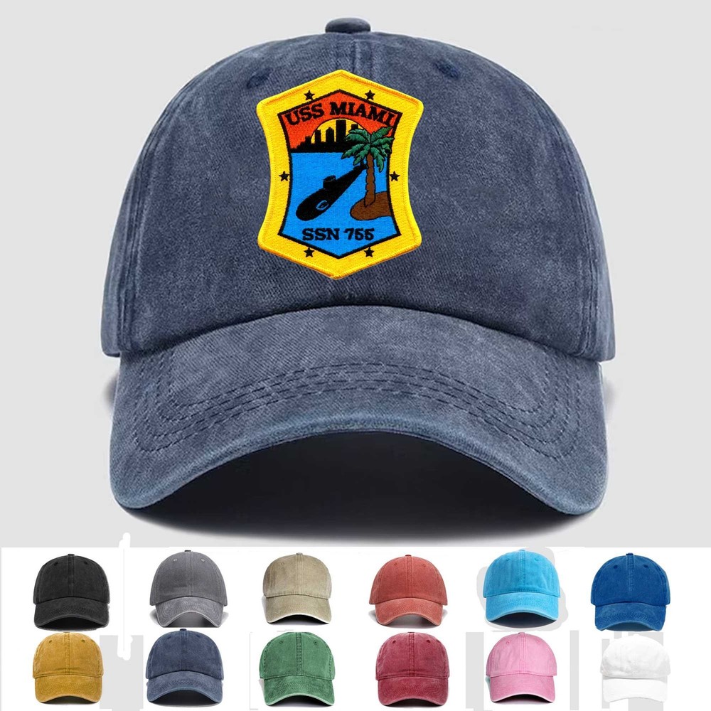 Custom Personalization Embroidered Hat SSN-755 USS Miami, Veteran Cap, Gift Idea