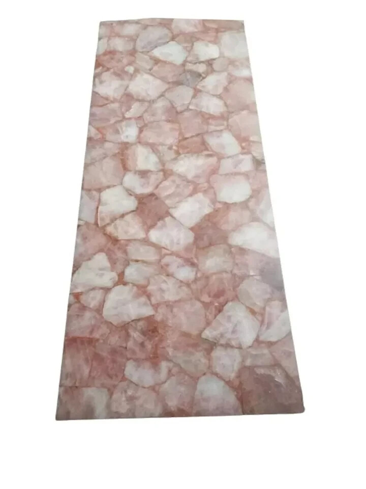 Custom Handmade Rose Quartz Dining Table for Outdoor & Indoor Decor