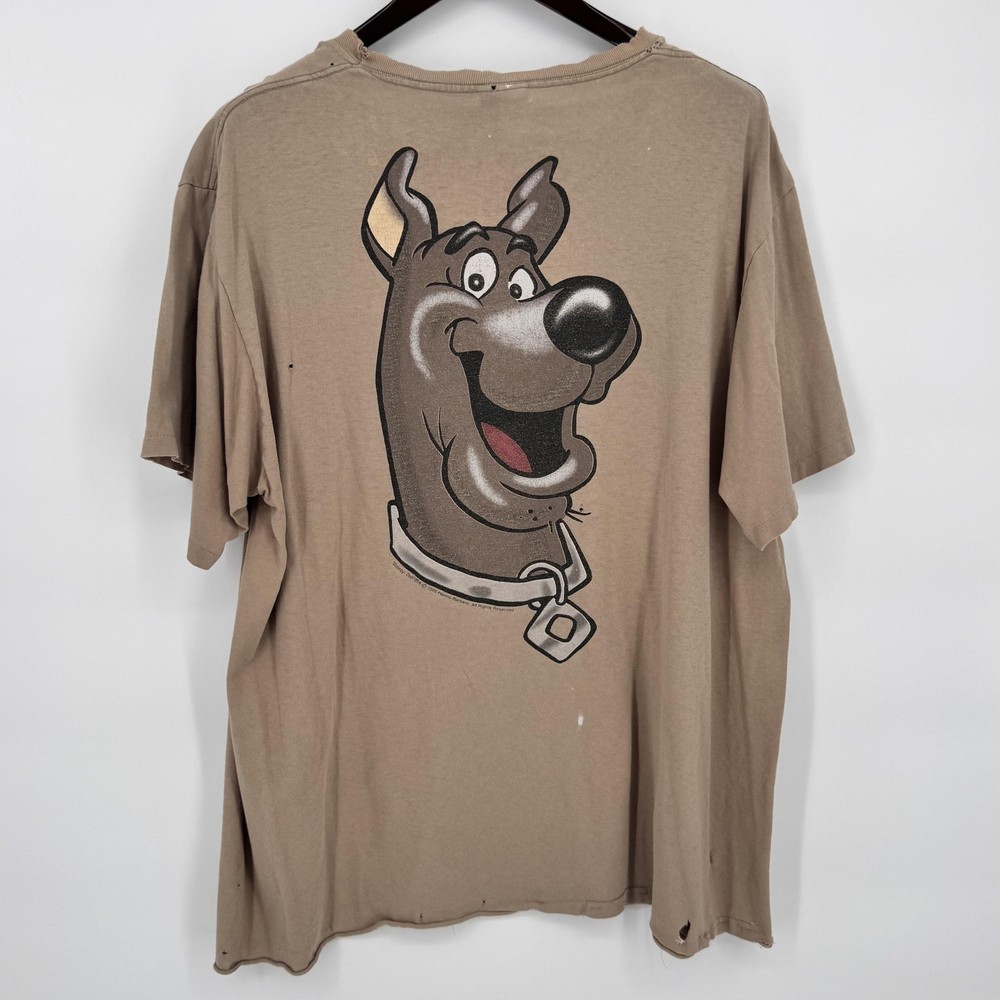 Vintage Scooby Doo Shirt Mens XL Beige Scoobywear Graphic Cartoon Made USA 90s