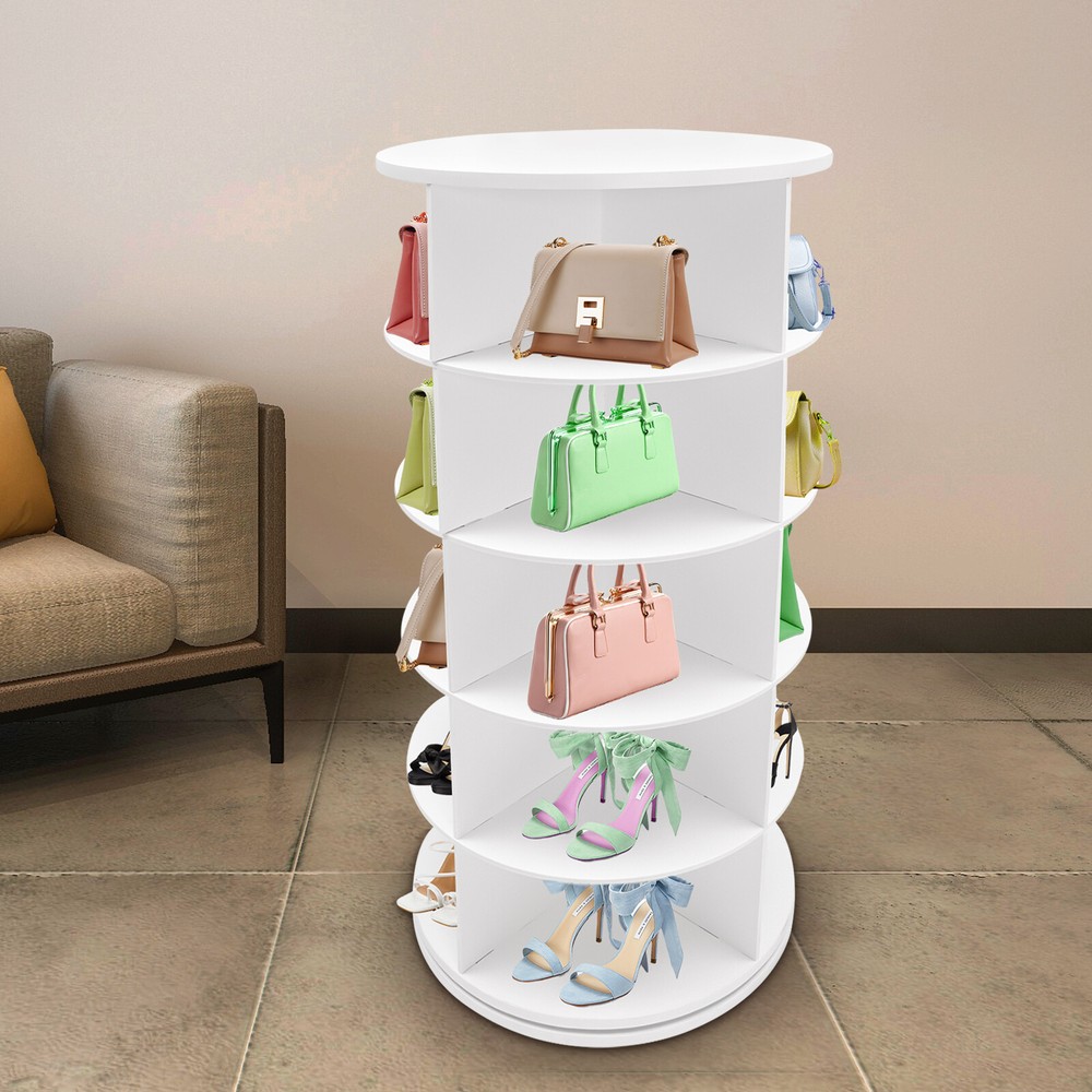 5-Tier Rotating Freestanding Shoe Rack Organizer
