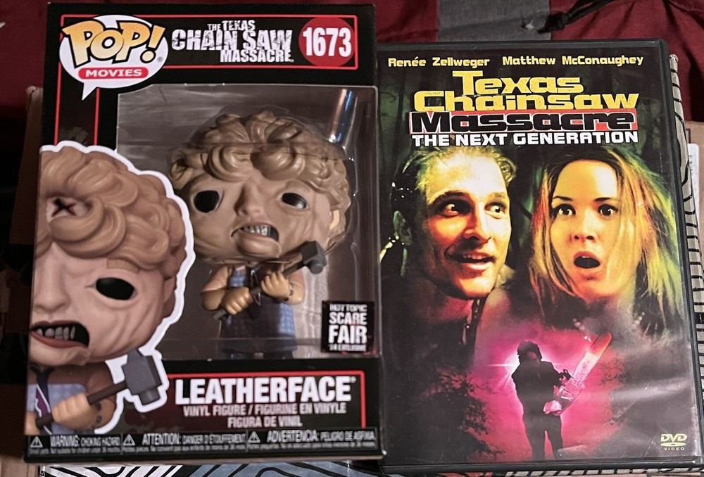 Funko Pop Leatherface #1673 Texas Chainsaw Massacre + Next Generation DVD RARE
