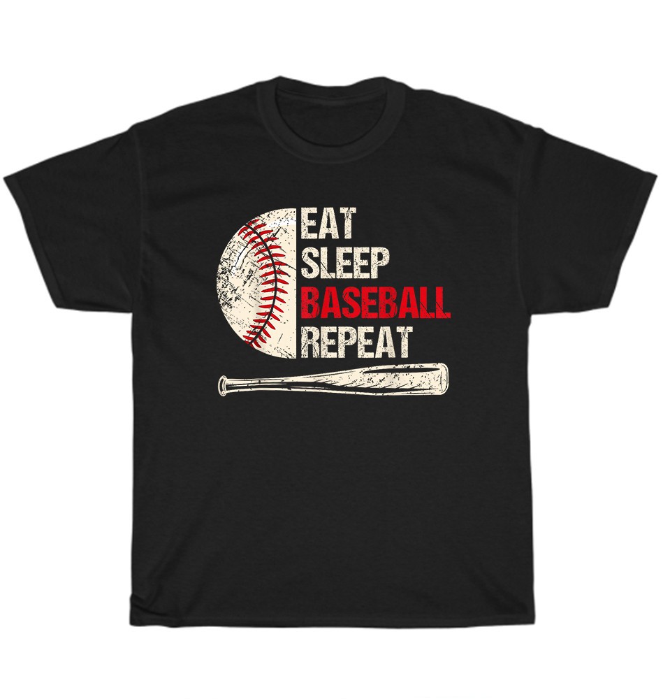 NEW Eat Sleep Baseball Repeat Baseball Sport Player Lover T-Shirt Unisex Gift