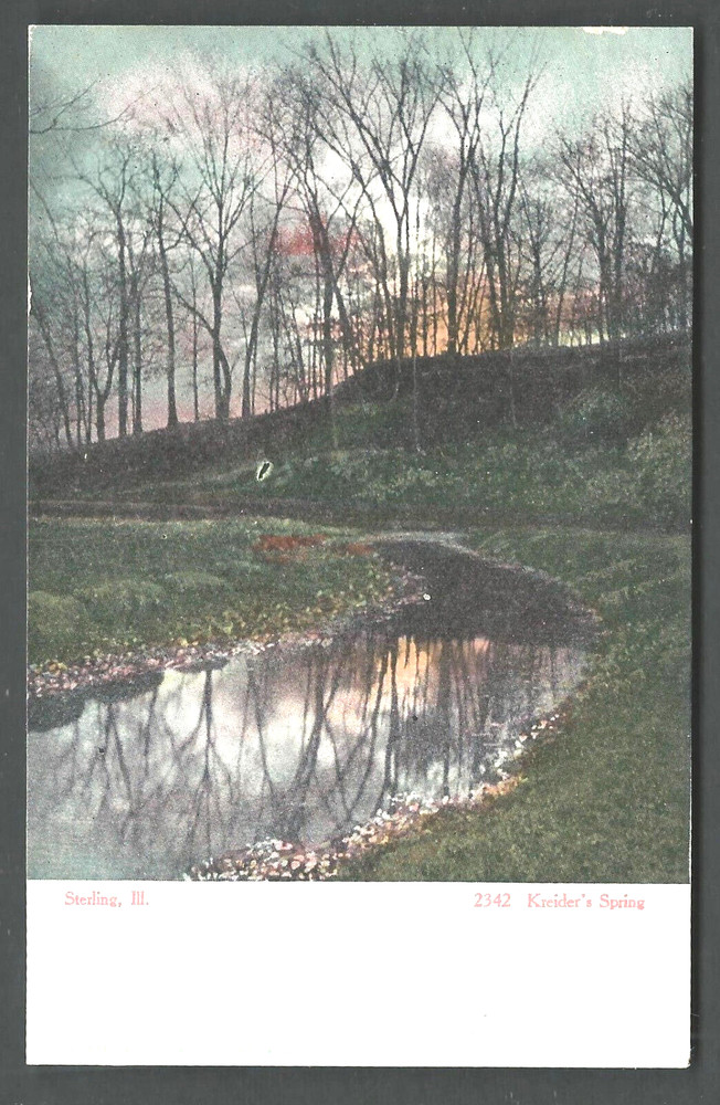 STERLING ILLINOIS Kreider’s Spring c. 1900 Curt Teich Undivided Back Postcard