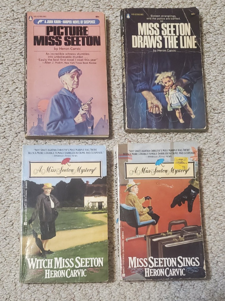 Lot of 4 Miss Seeton Mysteries by Heron Carvic: Books 1-4 ~ Paperback