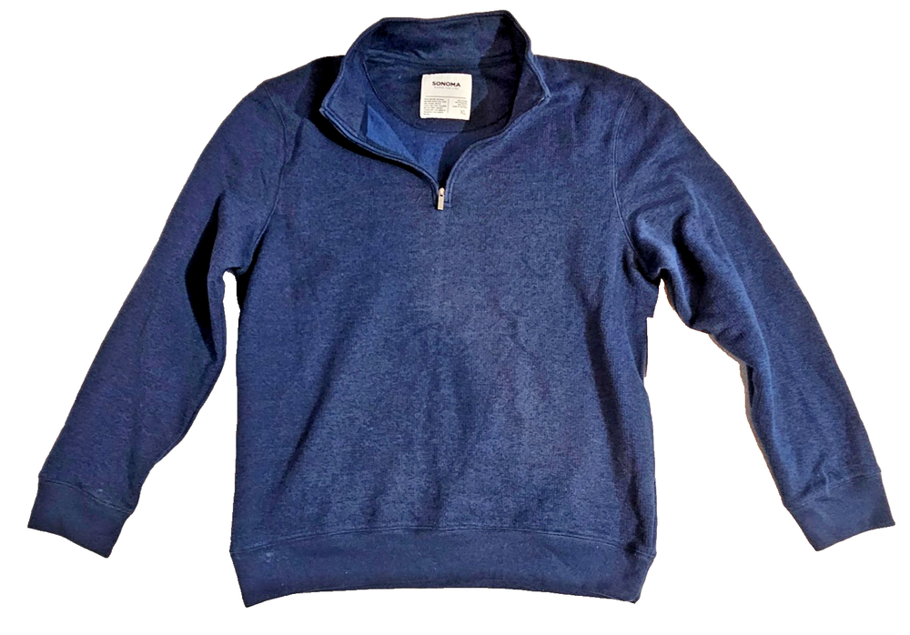 Sweater Blue Fleece Quarteer Zip Soft Touch Men's XL By Sonoma MSRP 29.99