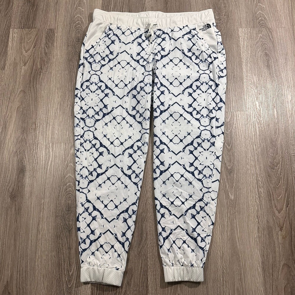 The North Face Flashdry Jogger Pants Womens 16 White Blue Tie Dye Lightweight