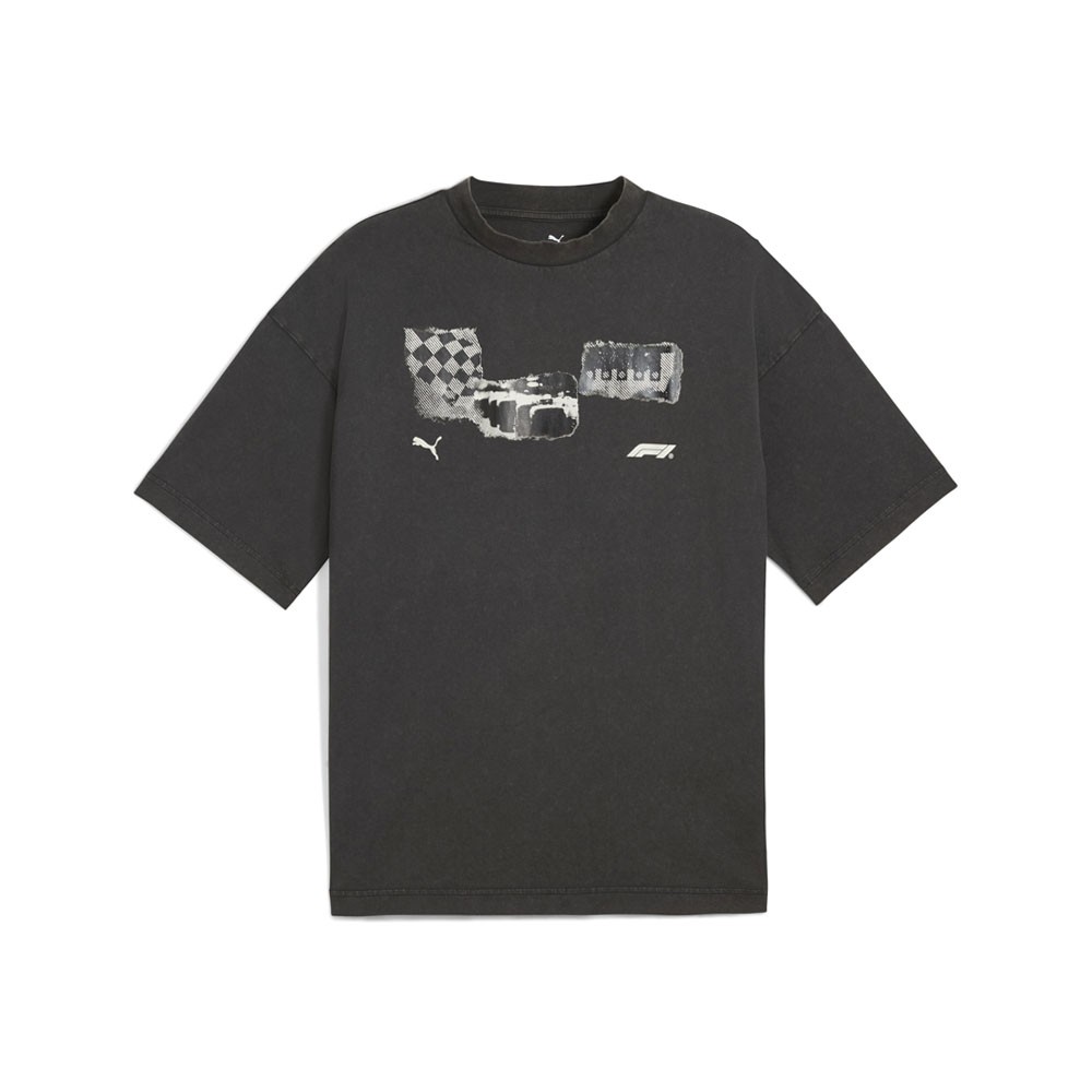 PUMA F1 Graphic Crew Neck Short Sleeve T-Shirt Mens Black Casual Tops 63013601