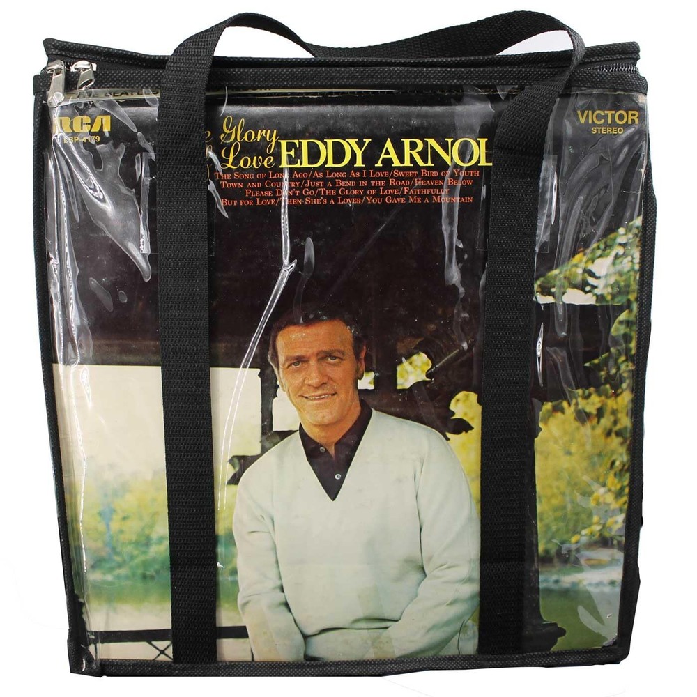 LAMINET Vinyl record/LP organization storage bag w/handles fits 36 Albums cle...